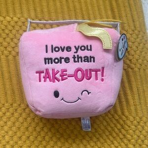 Pink Plush Pillow with Embroidered Message